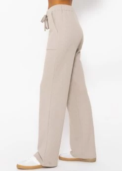 Casual Pants In Waffelpiqué - Taupe -Sassyclassy SassyClassy casual pants in waffelpique taupe S3209H6431 4NOHxDljlTgUki