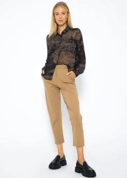 Chiffonbluse Mit Zartem Print - Schwarz -Sassyclassy SassyClassy chiffonbluse mit zartem print schwarz S3209E6409