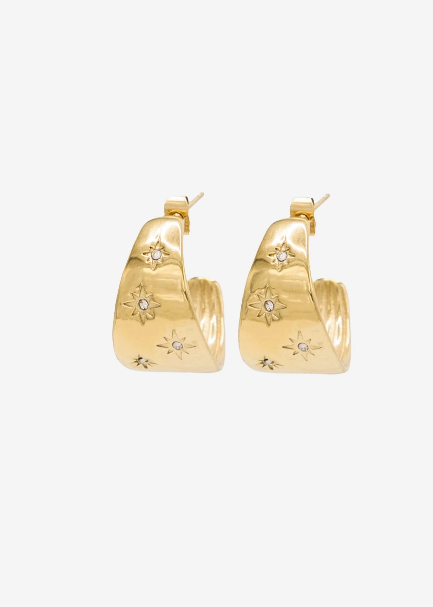 Creolen Mit Sternchen - Gold 3 Creolen Mit Sternchen - Gold