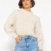 Crop Strickpullover Mit Textur - Offwhite 2 Crop Strickpullover Mit Textur - Offwhite -Sassyclassy SassyClassy crop strickpullover mit textur offwhite S4203P6832 2