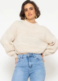 Crop Strickpullover Mit Textur - Offwhite 14 Crop Strickpullover Mit Textur - Offwhite -Sassyclassy SassyClassy crop strickpullover mit textur offwhite S4203P6832 7