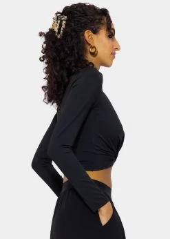 Cropped Langarmshirt, Schwarz 14 Cropped Langarmshirt, Schwarz -Sassyclassy SassyClassy cropped langarmshirt schwarz S3201B5365 5