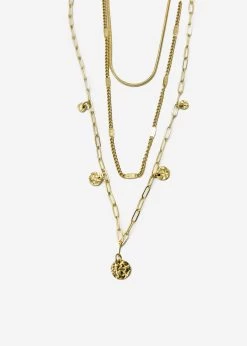 Dreifache Halskette Mit Plättchen - Gold -Sassyclassy SassyClassy dreifache halskette mit plattchen gold S3211AK6562 1