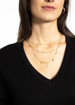 Dreifache Halskette Mit Plättchen - Gold -Sassyclassy SassyClassy dreifache halskette mit plattchen gold S3211AK6562RGMaen45c9z7r