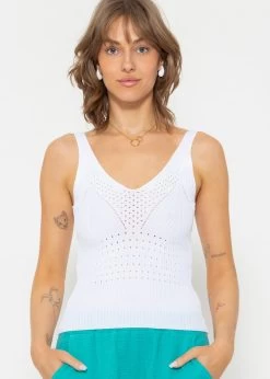 Feines Strick Top, Weiß 10 Feines Strick Top, Weiß -Sassyclassy SassyClassy feines strick top weiss S3203B5664 1