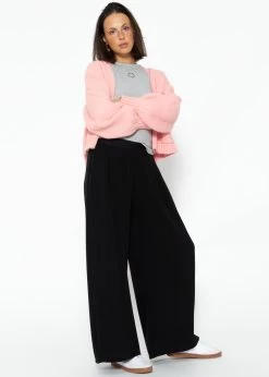 Fließende Schlupfhose Mit Gummibund - Schwarz 11 Fließende Schlupfhose Mit Gummibund - Schwarz -Sassyclassy SassyClassy fliessende schlupfhose schwarz S3209H6364 1 1