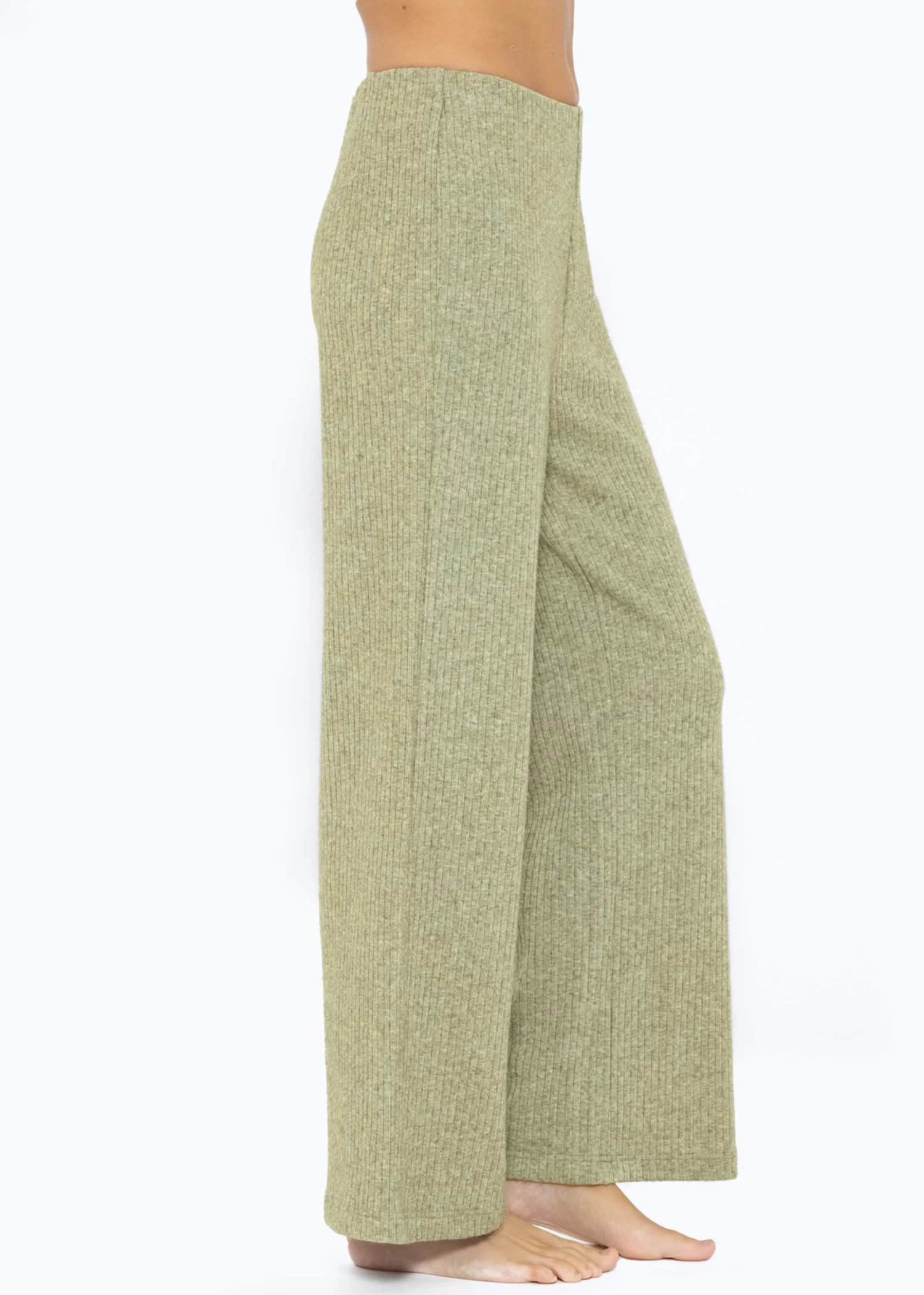 Gerippte Hose Mit Weitem Bein, Khaki 9 Gerippte Hose Mit Weitem Bein, Khaki – Bild 7