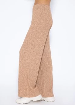 Gerippte Hose Mit Weitem Bein - Taupe -Sassyclassy SassyClassy gerippte hose mit weitem bein taupe S3209H6316 2