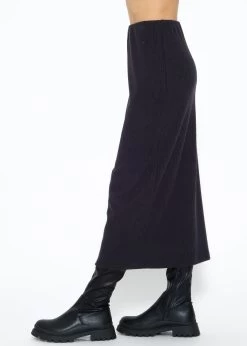 Gerippter Rock In Midi-Länge - Schwarz -Sassyclassy SassyClassy gerippter Rock in Midi lange schwarz S3207B6006 2