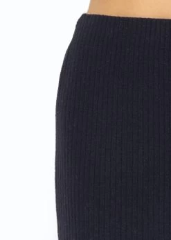 Gerippter Rock In Midi-Länge - Schwarz -Sassyclassy SassyClassy gerippter Rock in Midi lange schwarz S3207B6006 6