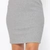 Gerippter, Kurzer Rock, Grau 1 Gerippter, Kurzer Rock, Grau -Sassyclassy SassyClassy gerippter kurzer rock grau S3207B6063 1