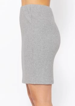 Gerippter, Kurzer Rock, Grau 14 Gerippter, Kurzer Rock, Grau -Sassyclassy SassyClassy gerippter kurzer rock grau S3207B6063