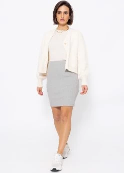 Gerippter, Kurzer Rock, Grau 12 Gerippter, Kurzer Rock, Grau -Sassyclassy SassyClassy gerippter kurzer rock grau S3207B6063 5