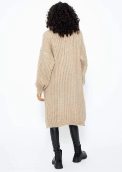 Gerippter, Langer Cardigan Mit Ballonärmel - Taupe 12 Gerippter, Langer Cardigan Mit Ballonärmel - Taupe -Sassyclassy SassyClassy gerippter langer cardigan mit ballonarmel taupe S3211C6733 1