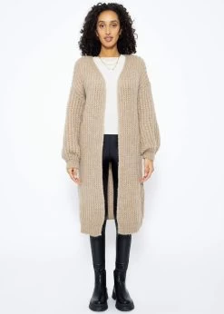 Gerippter, Langer Cardigan Mit Ballonärmel - Taupe 10 Gerippter, Langer Cardigan Mit Ballonärmel - Taupe -Sassyclassy SassyClassy gerippter langer cardigan mit ballonarmel taupe S3211C6733 7