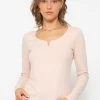 Geripptes Langarmshirt - Apricot -Sassyclassy SassyClassy geripptes langarmshirt apricot S4202G6787 1