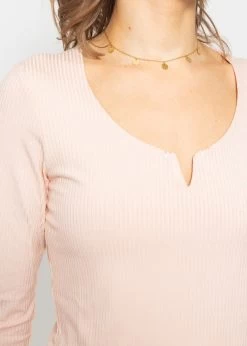 Geripptes Langarmshirt - Apricot -Sassyclassy SassyClassy geripptes langarmshirt apricot S4202G6787 2