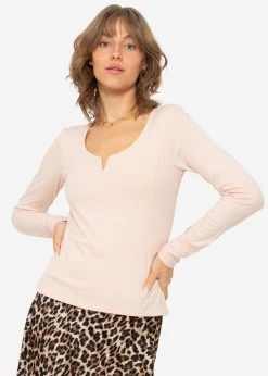 Geripptes Langarmshirt - Apricot -Sassyclassy SassyClassy geripptes langarmshirt apricot S4202G6787