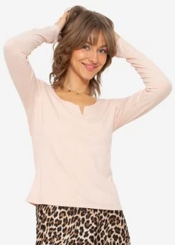 Geripptes Langarmshirt - Apricot -Sassyclassy SassyClassy geripptes langarmshirt apricot S4202G6787 7
