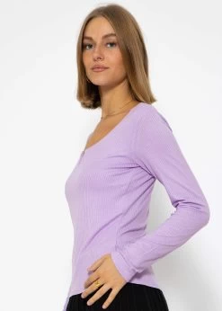 Geripptes Langarmshirt - Flieder 13 Geripptes Langarmshirt - Flieder -Sassyclassy SassyClassy geripptes langarmshirt flieder S3208G6207 5
