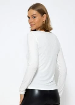 Geripptes Langarmshirt - Offwhite -Sassyclassy SassyClassy geripptes langarmshirt offwhite S3208G6204 3