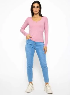 Geripptes Langarmshirt - Rosa -Sassyclassy SassyClassy geripptes langarmshirt rosa S3210G6535 1
