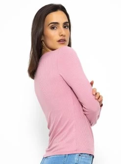 Geripptes Langarmshirt - Rosa -Sassyclassy SassyClassy geripptes langarmshirt rosa S3210G6535 4