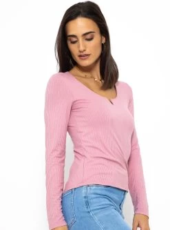 Geripptes Langarmshirt - Rosa -Sassyclassy SassyClassy geripptes langarmshirt rosa S3210G6535 6