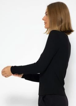 Geripptes Langarmshirt - Schwarz -Sassyclassy SassyClassy geripptes langarmshirt schwarz S3208G6205 3