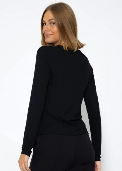 Geripptes Langarmshirt - Schwarz -Sassyclassy SassyClassy geripptes langarmshirt schwarz S3208G6205 4
