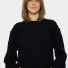 Geripptes Sweatshirt Mit Stickerei - Schwarz