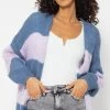 Gestreifter Oversize Cardigan - Jeansblau-flieder 2 Gestreifter Oversize Cardigan - Jeansblau-flieder -Sassyclassy SassyClassy gestreifter oversize cardigan jeansblau flieder S4203C6889 3
