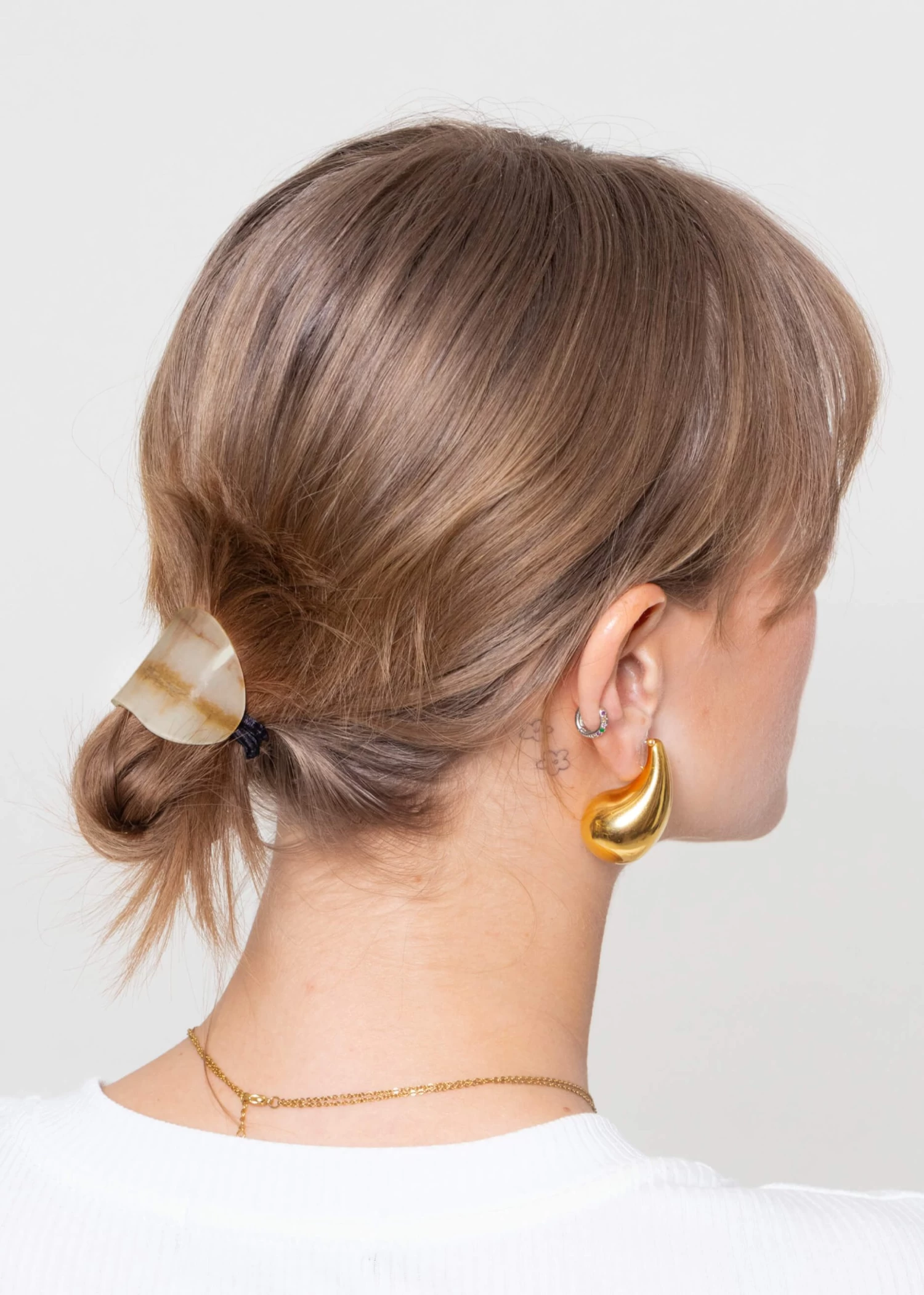 Marmorierter Haargummi - Beige 8 Marmorierter Haargummi - Beige – Bild 6