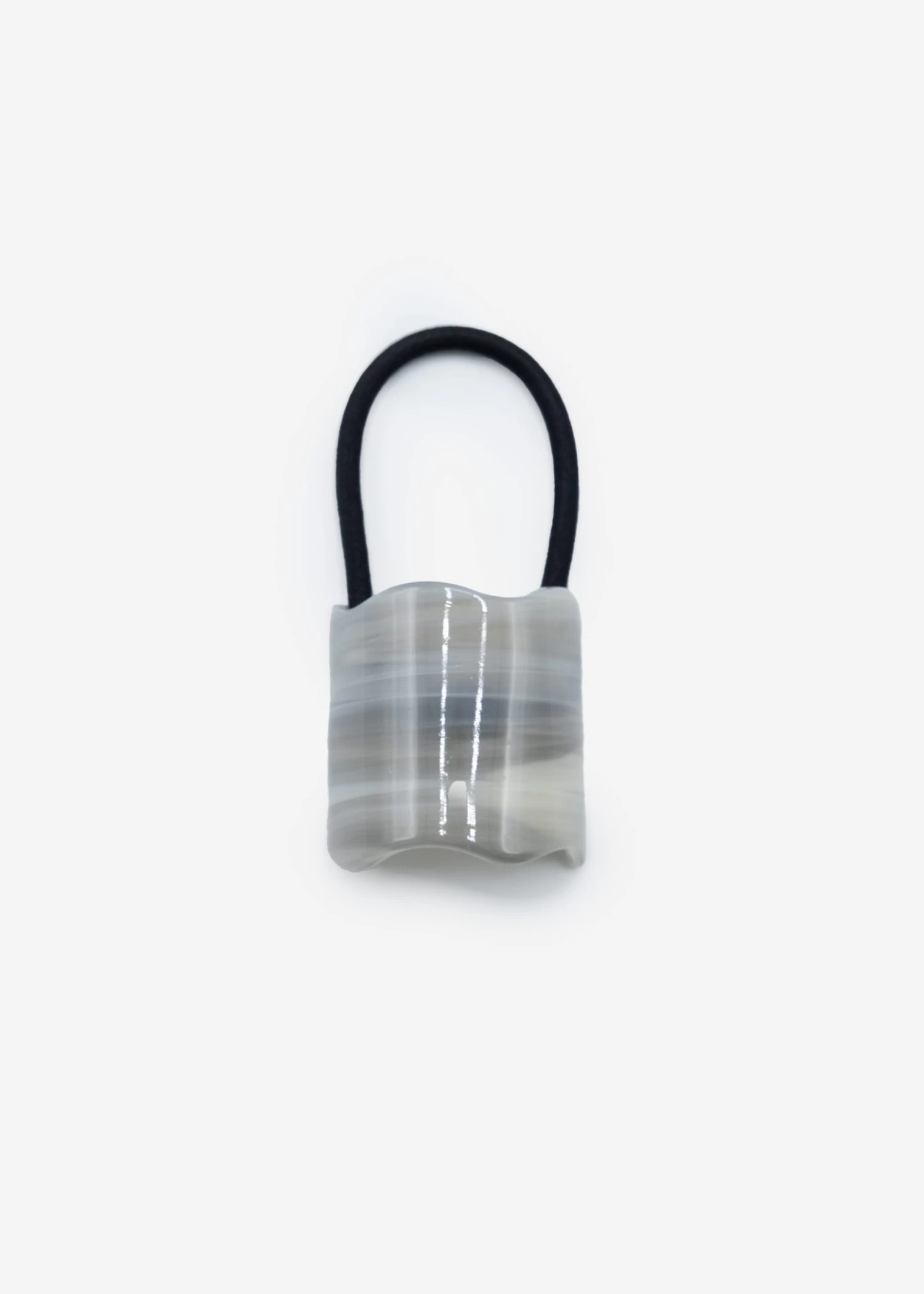 Marmorierter Haargummi - Grau 5 Marmorierter Haargummi - Grau – Bild 3