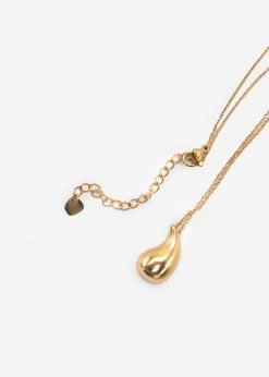 Halskette Mit Drop Anhänger - Gold -Sassyclassy SassyClassy halskette mit drops anhanger gold S4201AK6613 5