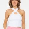 Halterneck Strick Top, Weiß -Sassyclassy SassyClassy halterneck strick top weiss S3204B5795
