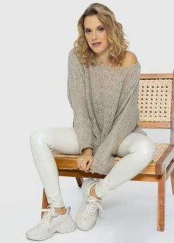 Oversize Pullover, Beige 10 Oversize Pullover, Beige -Sassyclassy SassyClassy high rise thermo leggings mit breitem bund offwhiteDFATsQIWS845kAYhEZAdMzIBGh