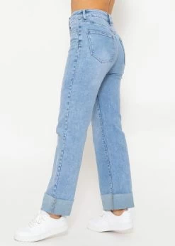 Highwaist-Jeans Mit Geradem Bein - Hellblau -Sassyclassy SassyClassy highwaist jeans mit geradem bein hellblau S4203D6830 1 1