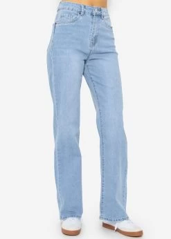Highwaist Jeans Mit Weitem Bein - Blau -Sassyclassy SassyClassy highwaist jeans mit weitem bein blau S4202D6788 4