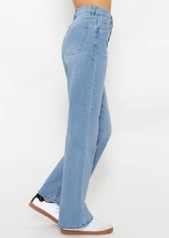 Highwaist Jeans Mit Weitem Bein - Blau -Sassyclassy SassyClassy highwaist jeans mit weitem bein blau S4202D6788 5