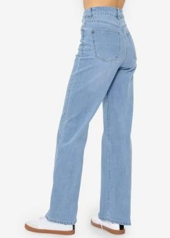 Highwaist Jeans Mit Weitem Bein - Blau -Sassyclassy SassyClassy highwaist jeans mit weitem bein blau S4202D6788 8