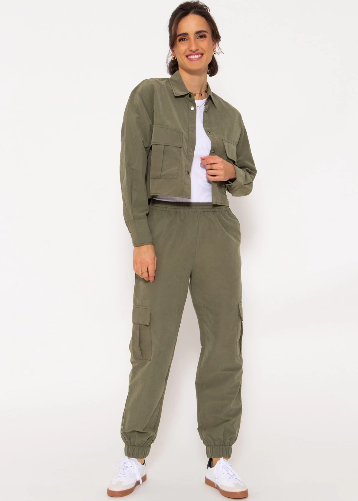Hose Mit Aufgesetzten Taschen - Khaki 4 Hose Mit Aufgesetzten Taschen - Khaki – Bild 2