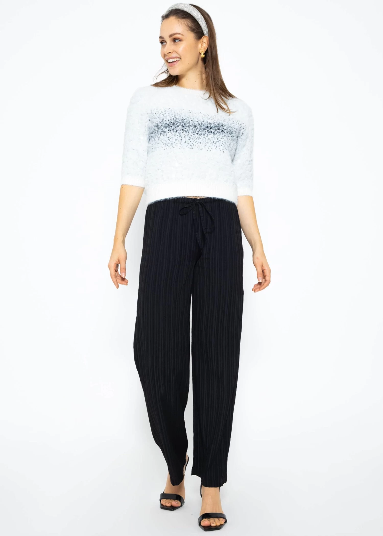 Hose Mit Crinkle-Effekt - Schwarz 10 Hose Mit Crinkle-Effekt - Schwarz – Bild 8