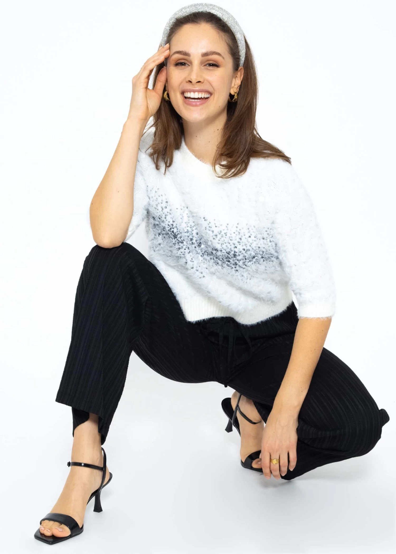 Hose Mit Crinkle-Effekt - Schwarz 8 Hose Mit Crinkle-Effekt - Schwarz – Bild 6