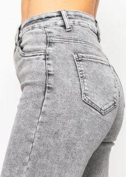 Jeans Mit Weitem Bein - Grau -Sassyclassy SassyClassy jeans mit weitem bein hellgrau S4203D6911 3