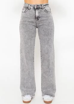 Jeans Mit Weitem Bein - Grau