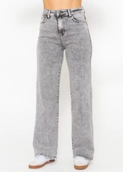 Jeans Mit Weitem Bein - Grau -Sassyclassy SassyClassy jeans mit weitem bein hellgrau S4203D6911 7