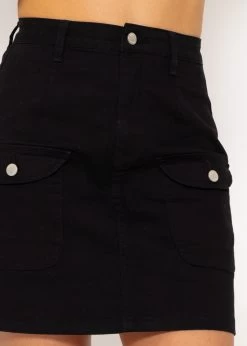 Jeans Rock Mit Taschen, Schwarz -Sassyclassy SassyClassy jeans rock mit taschen schwarz S3201B5376 5