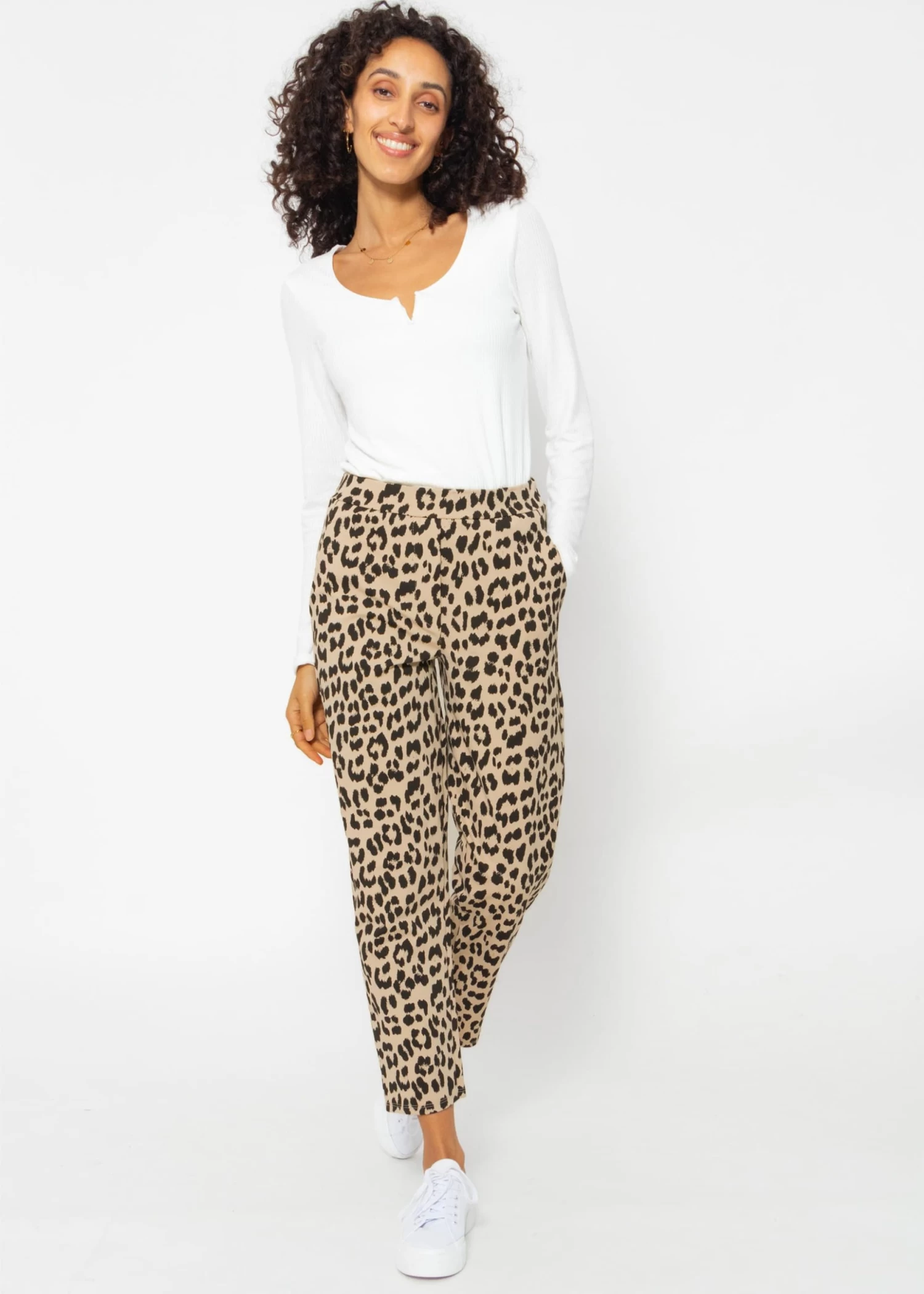 Jersey Chinos In Leo-Print - Beige 4 Jersey Chinos In Leo-Print - Beige – Bild 2