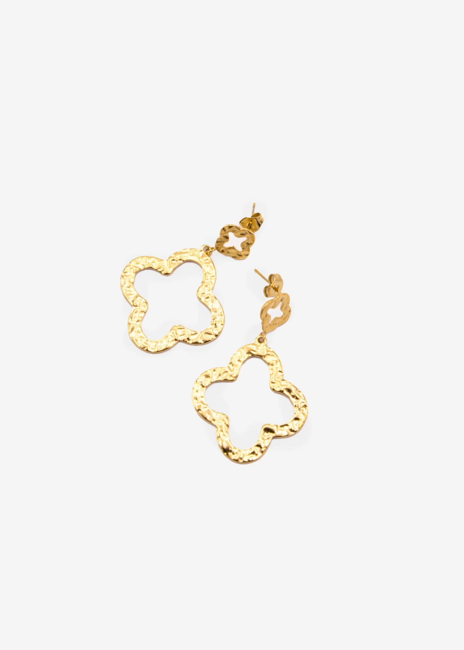 Kleeblatt Ohrstecker - Gold 5 Kleeblatt Ohrstecker - Gold – Bild 3